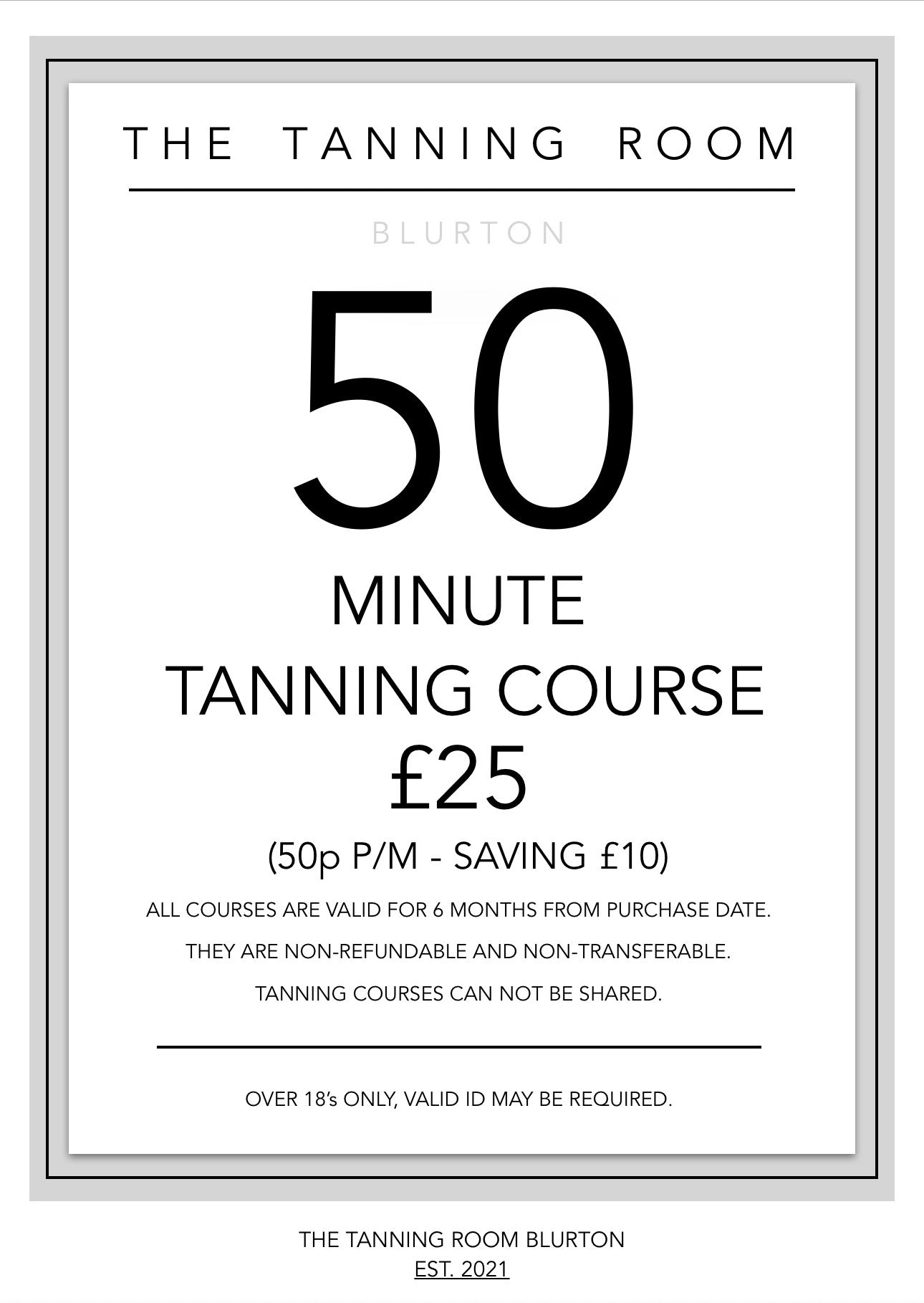 50 MINUTE TANNING COURSE
