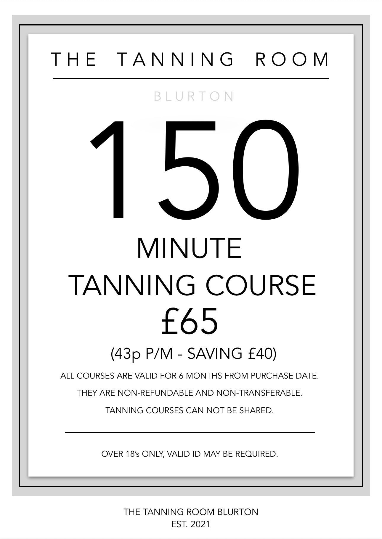 150 MINUTE TANNING COURSE